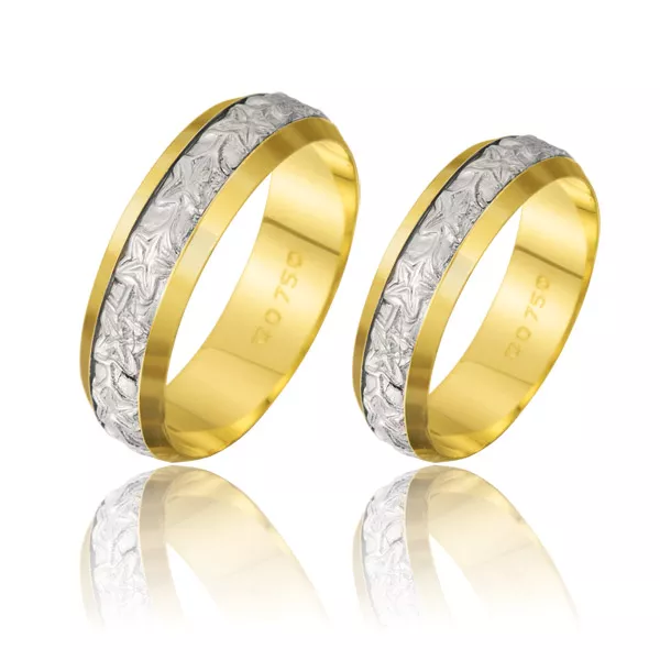 Alianças De Bodas Em Ouro Amarelo 18k - FA-219 - Fábrica das Alianças