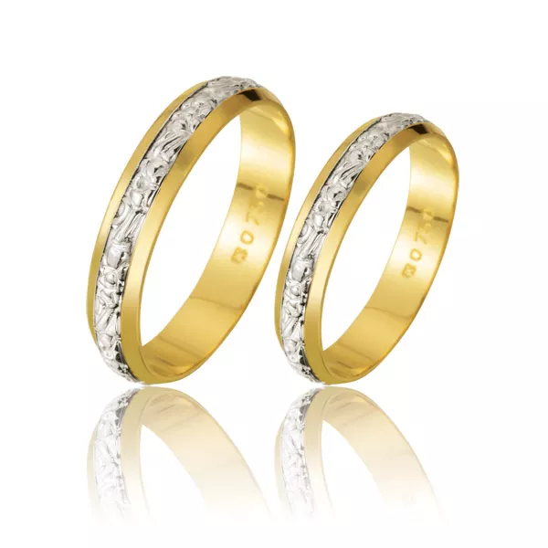 Alianças De Bodas Em Ouro Amarelo 18k - FA-224 - Fábrica das Alianças