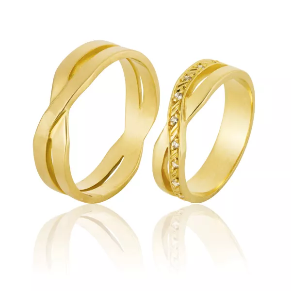 Alianças De Casamento Em Ouro 18k - FA-793 - Fábrica das Alianças