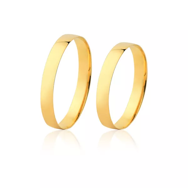 Par De Alianças De Ouro Amarelo 18k - FA-2008 - Fábrica das Alianças