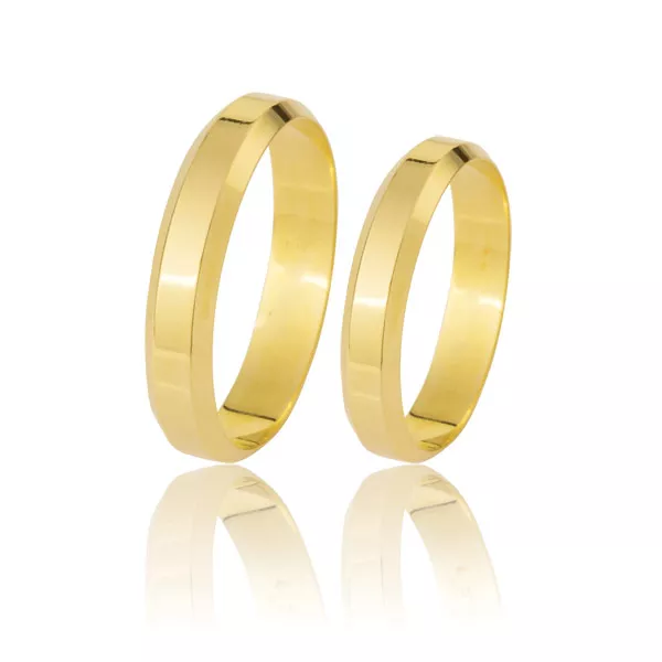 Alianças De Casamento Em Ouro 18k - FA-58 - Fábrica das Alianças