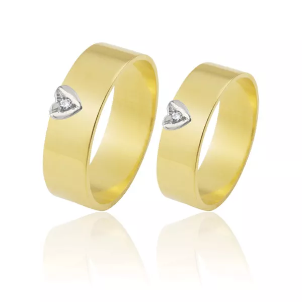 Par De Alianças De Ouro Amarelo 18k