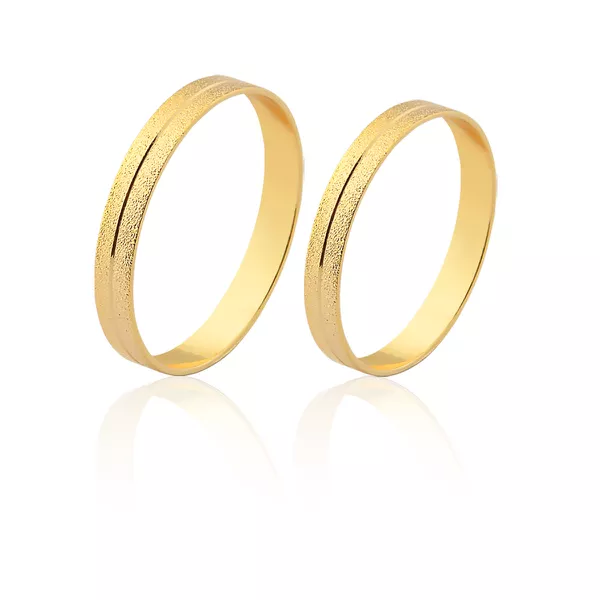  Alianças Belíssimas De Casamento Em Ouro 18k - FA-1546 - Fábrica das Alianças