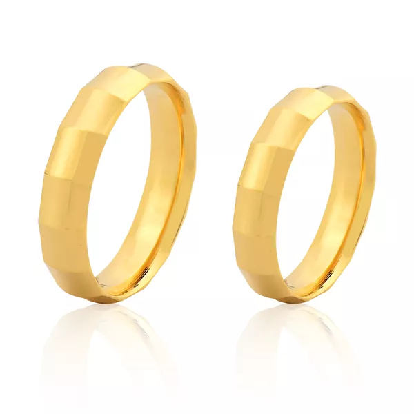 Alianças De Ouro 18k Facetadas