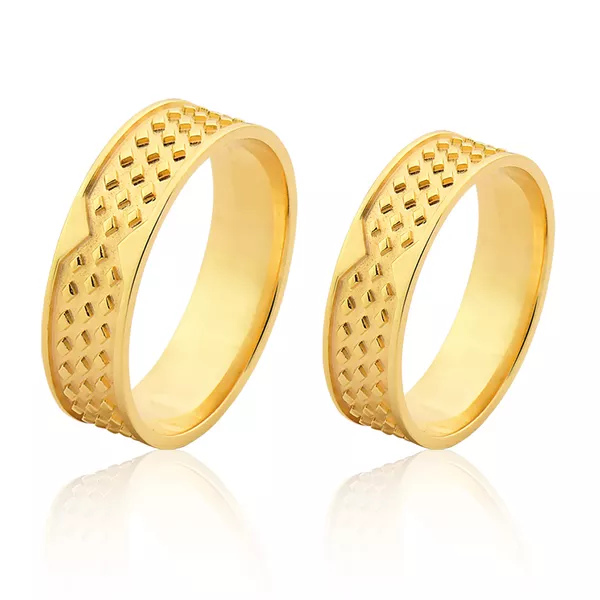 Alianças De Noivado Em Ouro Amarelo 18k - FA-1011 - Fábrica das Alianças