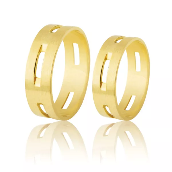 Alianças De Ouro 18k Vazadas - FA-204 - Fábrica das Alianças