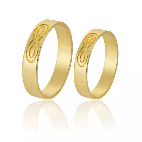 Alianças Em Ouro 18k Com Infinito - FA-598 - Fábrica das Alianças