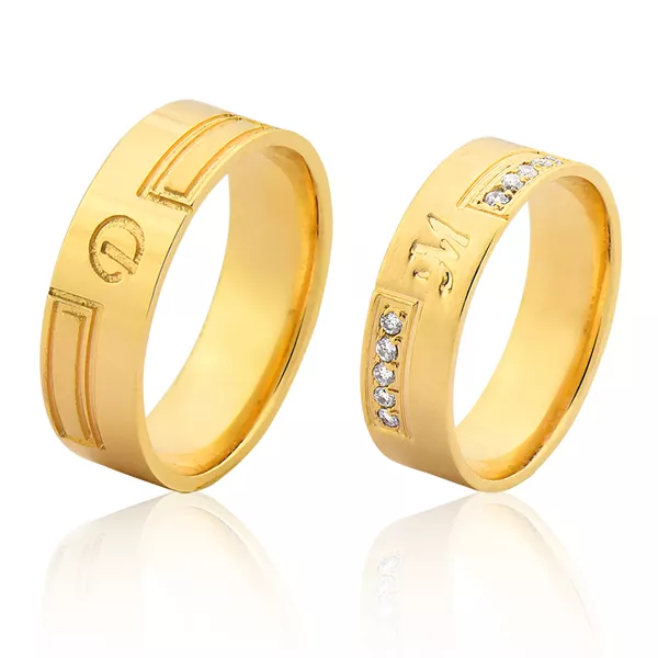 Alianças Em Ouro 18k Com Inicial Do Nome