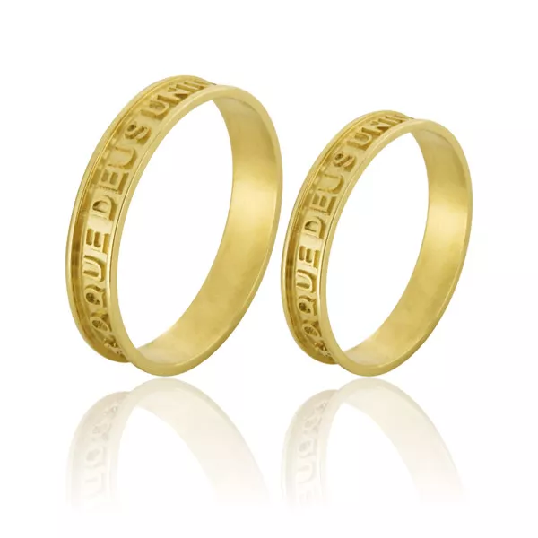 Alianças Em Ouro 18k Personalizadas - FA-663 - Fábrica das Alianças