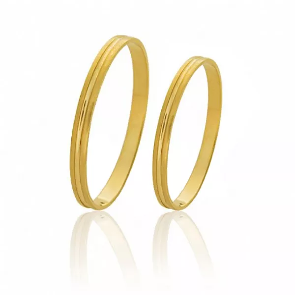 Aliança Fina De Ouro 18k - FA-64 - Fábrica das Alianças