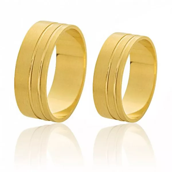 Alianças Com Friso Em Ouro 18k - FA-70 - Fábrica das Alianças
