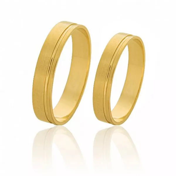 Alianças De Ouro Com Friso - FA-66 - Fábrica das Alianças