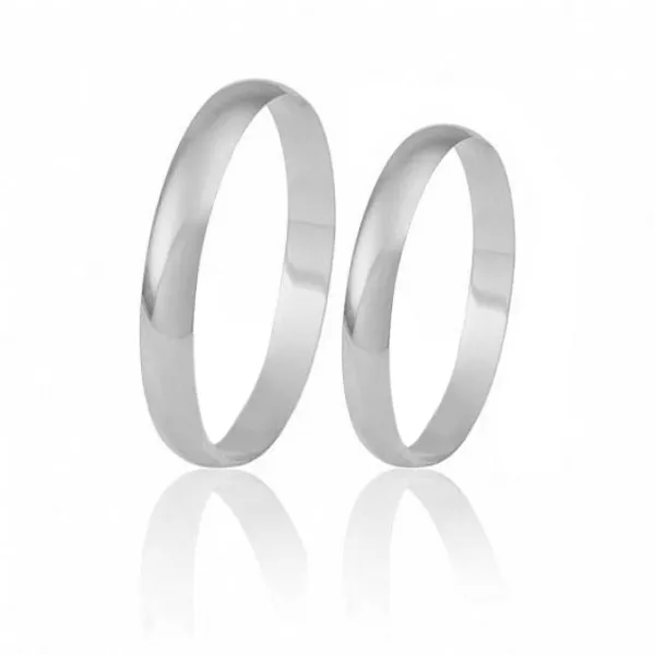 Par De Alianças Finas De Ouro Branco 18k - FA-04-B - Fábrica das Alianças