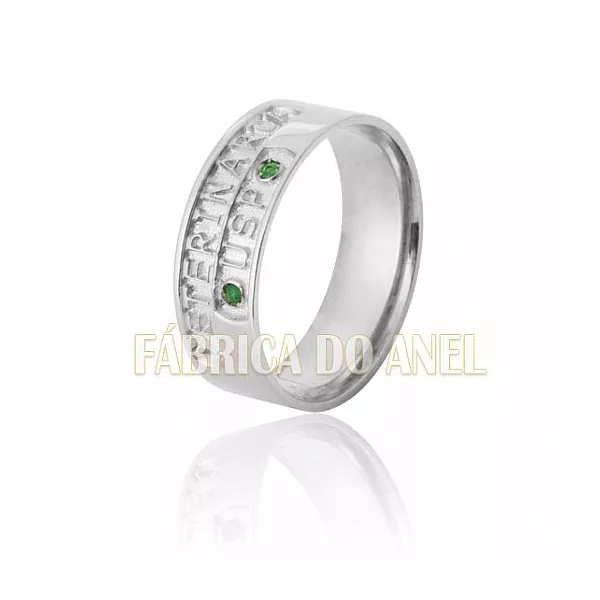 Anel De Formatura Em Ouro Branco 18k 0,750 Fa-600-n-b - FA-600-N-B - Fábrica das Alianças