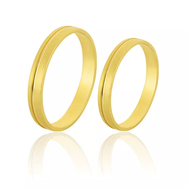 Aliança De Ouro Com Friso - FA-33-10K - Fábrica das Alianças