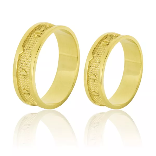 Alianças Em Ouro Amarelo - FA-635-10K - Fábrica das Alianças