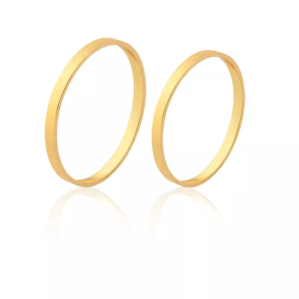 Alianças De Noivado Em Ouro Amarelo - FA-1500-10K - Fábrica das Alianças