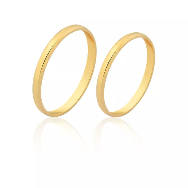 Alianças De Casamento Em Ouro - FA-1611-V - Fábrica das Alianças