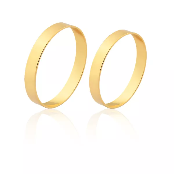 Alianças Lindas De Ouro - FA-1504-10K - Fábrica das Alianças