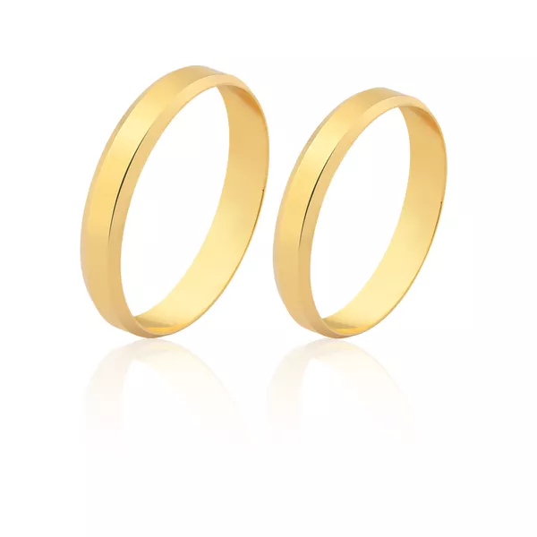 Alianças De Casamento Em Ouro - FA-1613-V - Fábrica das Alianças