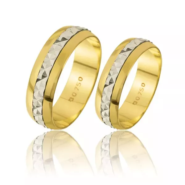 Alianças De Bodas Em Ouro 18k - FA-220-P - Fábrica das Alianças