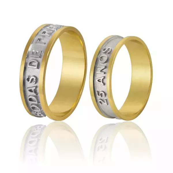 Alianças De Bodas De Prata - FA-588-P - Fábrica das Alianças