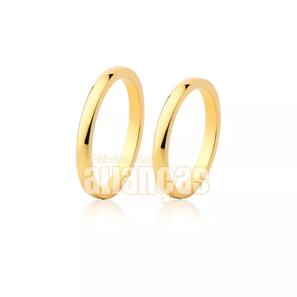 Alianças Abauladas em Ouro 18k - FA-05 - Fábrica das Alianças