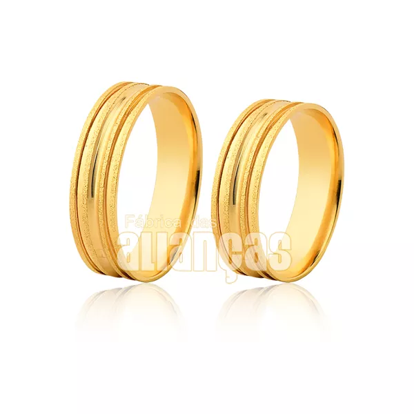 Par De Alianças De Ouro Amarelo