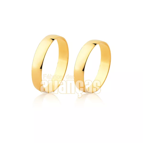 Alianças Retas Em Ouro 18k - FA-13 - Fábrica das Alianças