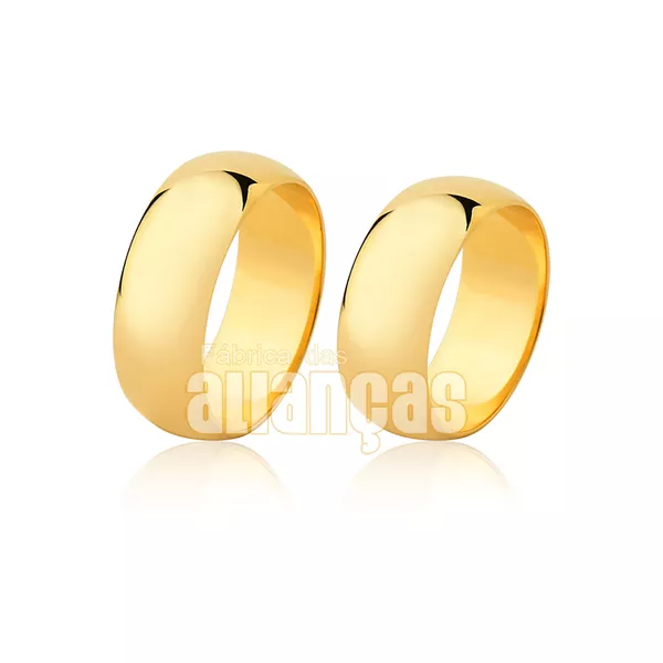 Par De Alianças De Casamento Em Ouro 18k - FA-29 - Fábrica das Alianças