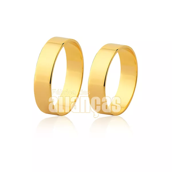 Aliança De Noivado De Ouro 18k - FA-49 - Fábrica das Alianças