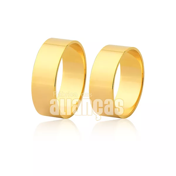Alianças De Noivado e Casamento Em Ouro 18k - FA-51 - Fábrica das Alianças
