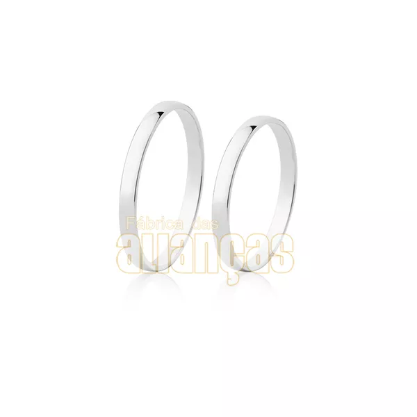 Alianças De Ouro Branco18k Com Frete Gratis - FA-03-B - Fábrica das Alianças