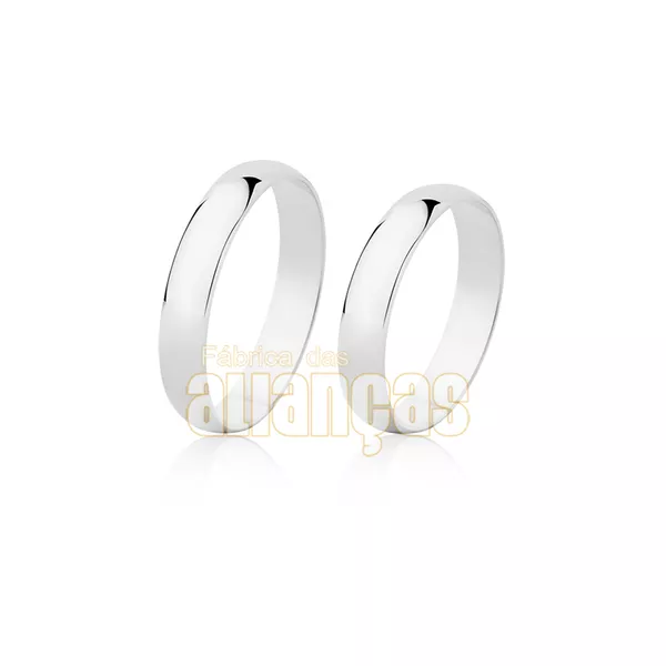 Par De Alianças Meia- Cana De Ouro 18k - FA-12-B - Fábrica das Alianças