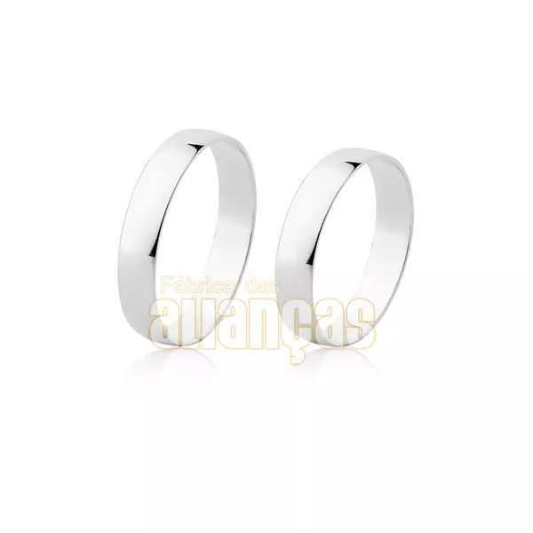 Alianças De Ouro Branco 18k - FA-13-B - Fábrica das Alianças