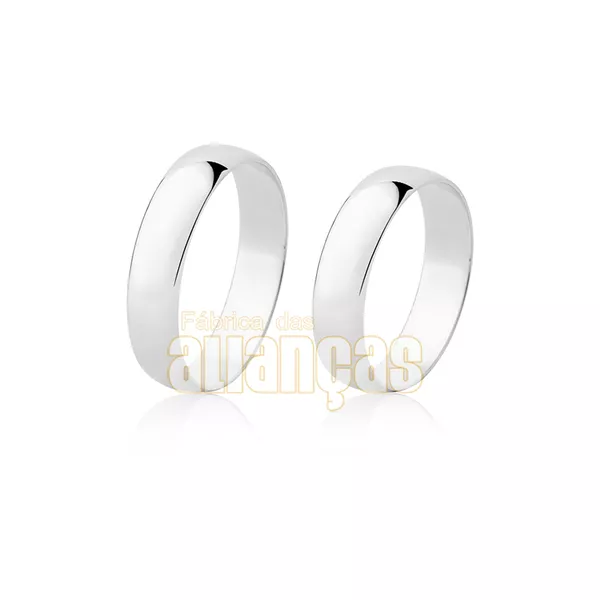 Alianças De Ouro Branco 18k - FA-14-B - Fábrica das Alianças