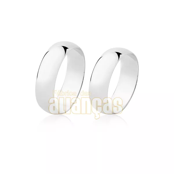 Alianças De Noivado e Casamento Em Ouro Branco 18k - FA-25-B - Fábrica das Alianças