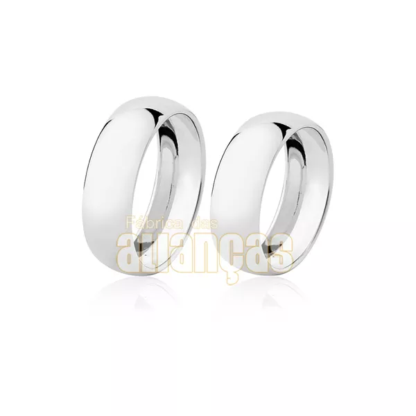 Alianças De Noivado e Casamento Em Ouro Branco 18k - FA-27-B - Fábrica das Alianças