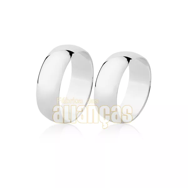 Alianças De Noivado e Casamento Em Ouro Branco 18k 0,750 Fa-28-b - FA-28-B - Fábrica das Alianças