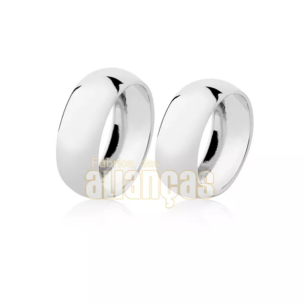 Alianças De Noivado e Casamento Em Ouro Branco 18k 0,750 Fa-30-b - FA-30-B - Fábrica das Alianças