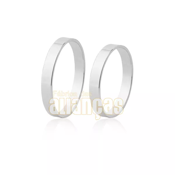 Par De Alianças De Ouro Branco