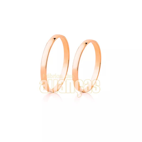 Alianças Em Ouro Rose 18k Com Fret Gratis - FA-03-R - Fábrica das Alianças