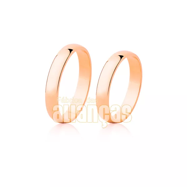 Alianças De Noivado e Casamento Em Ouro Rose 18k 0,750 Fa-11-r - FA-11-R - Fábrica das Alianças