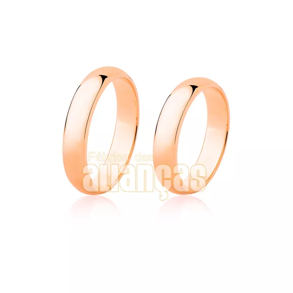 Alianças De Ouro Rose 18k - FA-15-R - Fábrica das Alianças