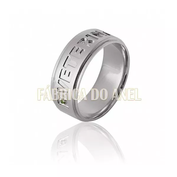 Anel De Formatura Em Ouro Branco 18k 0,750 Fa-619-n-b - FA-619-N-B - Fábrica das Alianças
