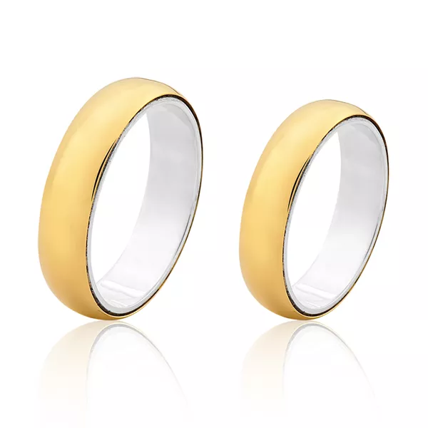 Aliança De Prata 0,950 Revestida Com Ouro 18k - FA-AGR-03 - Fábrica das Alianças