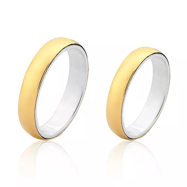 Aliança De Prata 0,950 Revestida Em Ouro Amarelo 18k - FA-AGR-02 - Fábrica das Alianças