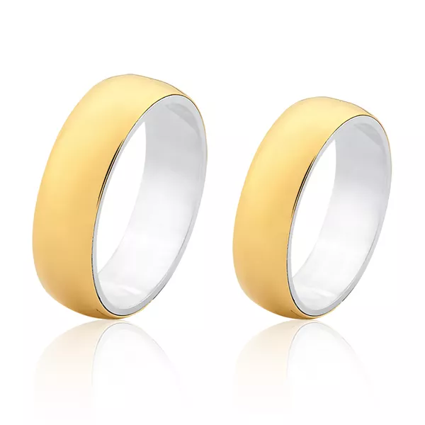 Aliança Em Prata 0,950k Revestida Com Ouro Amarelo 18k - FA-AGR-04 - Fábrica das Alianças