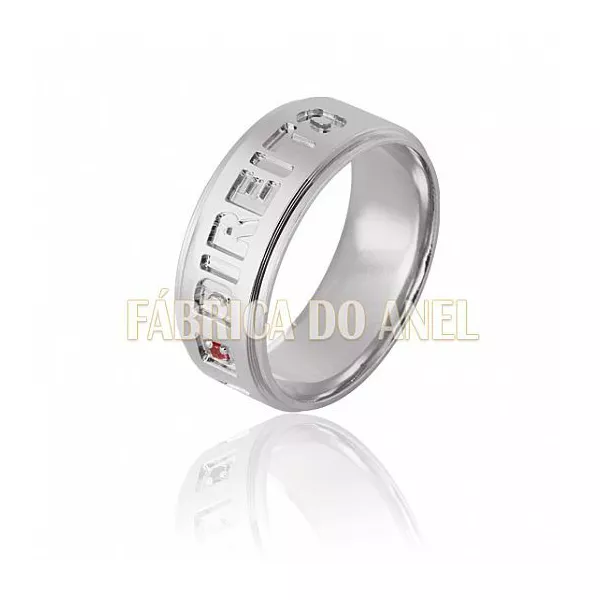 Anel De Formatura Em Ouro Branco 18k 0,750 Fa-620-n-b - FA-620-N-B - Fábrica das Alianças