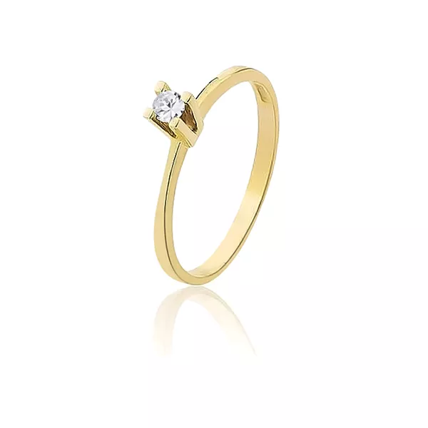 Anel Solitário Com Diamante Frete Grátis - S-09 - Fábrica das Alianças